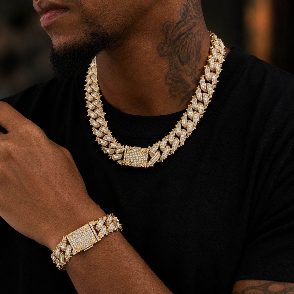 Iced Out Eagle Cuban Link Chain – Hand-Set CZ Hip Hop Cuban Necklace for Men & Women