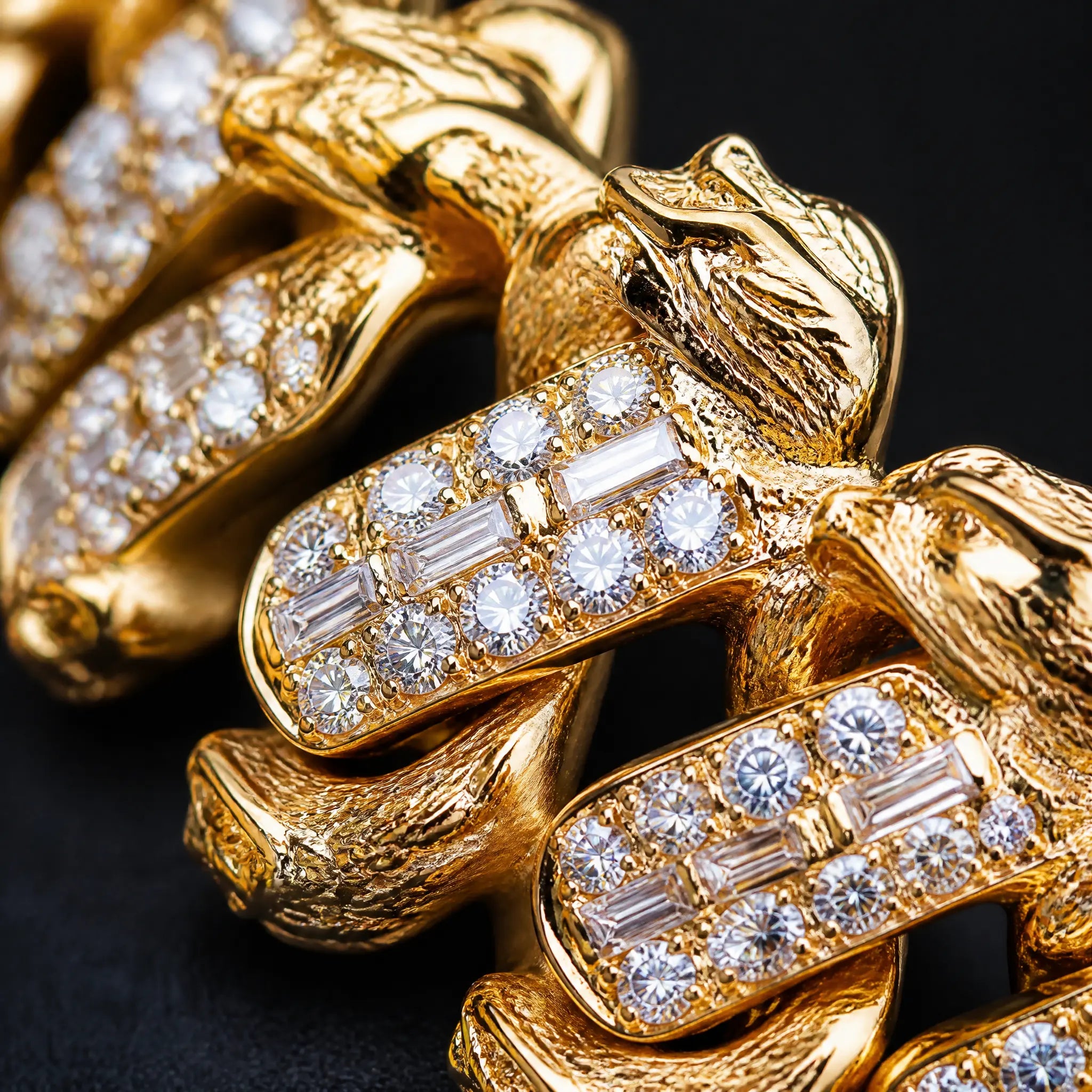 Iced Out Moissanite Eagle Cuban Link Bracelet – VVS Moissanite Hip Hop Bracelet for Men