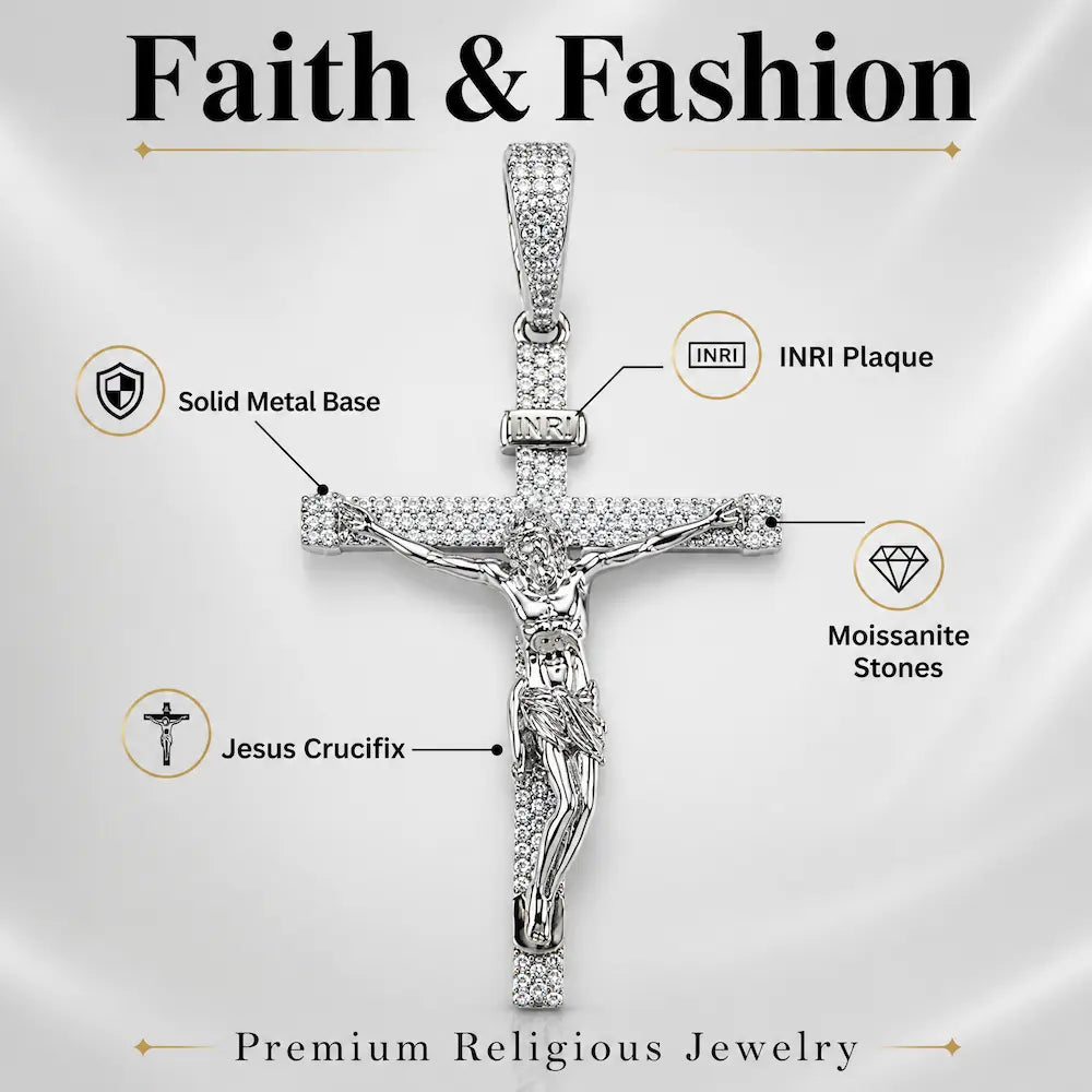 Religious hip hop pendant for men and women in rose gold finish
