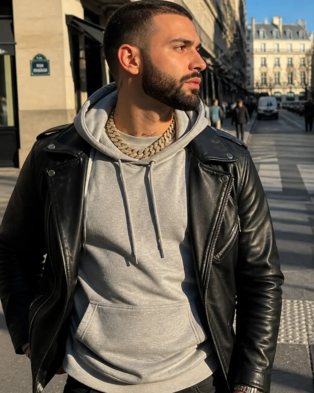 Iced Out Moissanite Eagle Cuban Link Chain – Candid street photography