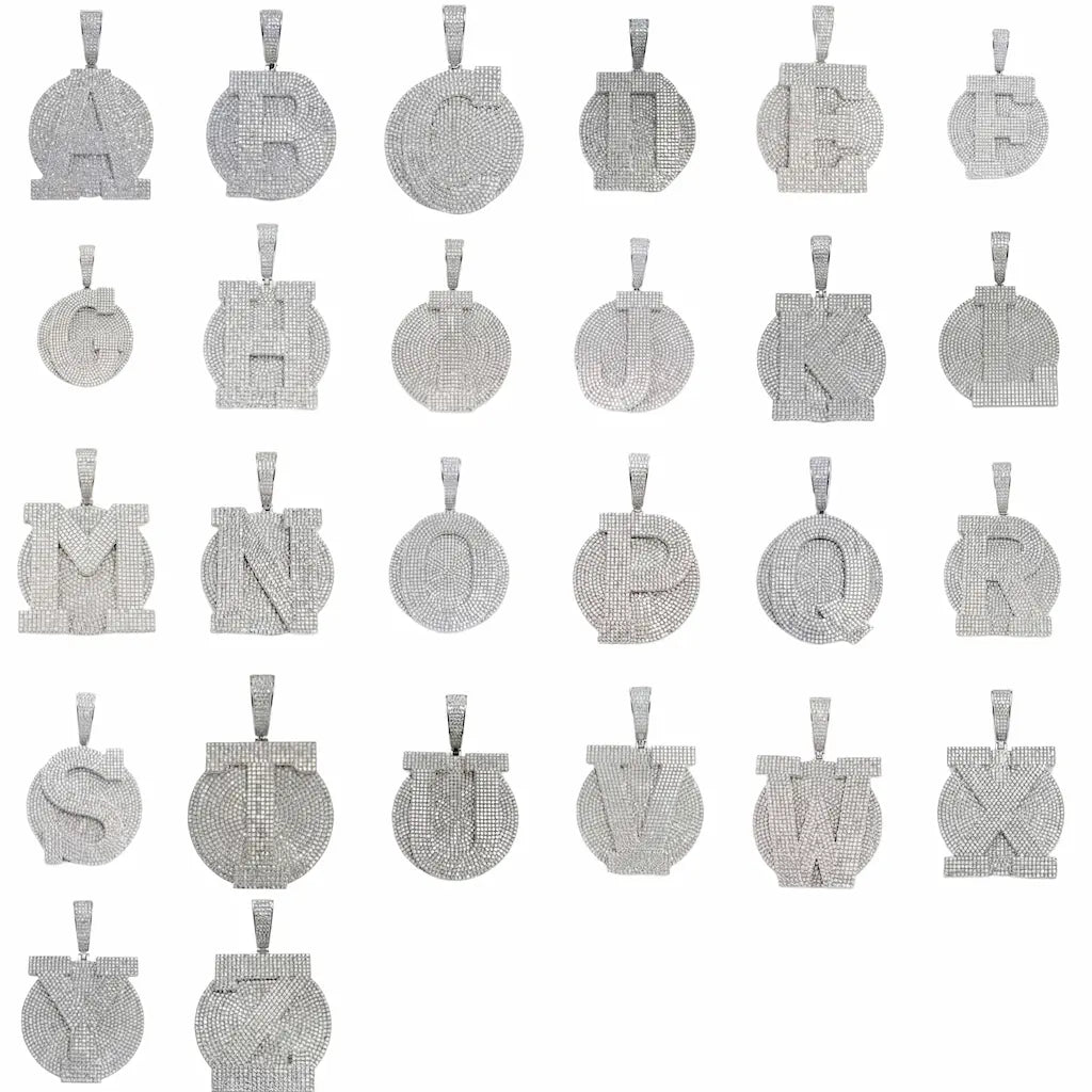 Custom Iced Out Initial A Pendant with Hand-Set CZ Stones, Big Round Letter A Medallion Necklace, Silver Miami Cuban Chain Hip Hop Men Personalized Jewelry