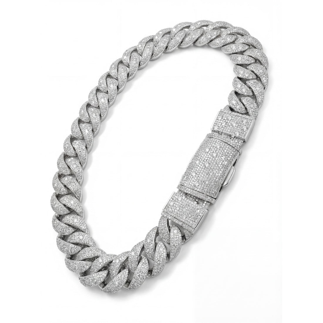 30mm iced out Cuban link chain gold cubic zirconia hip hop necklace for men