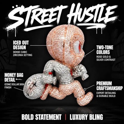 bold money bag necklace pendant for cuban link chain
