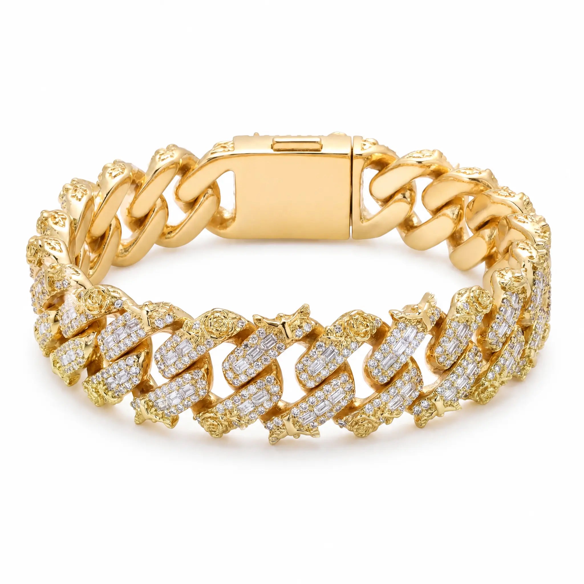 Iced Out Moissanite Eagle Cuban Link Bracelet