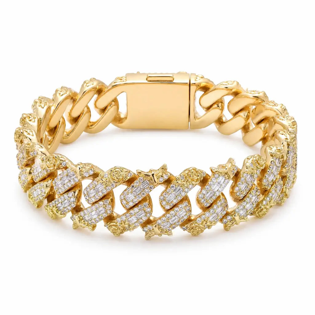 Iced Out Moissanite Eagle Cuban Link Bracelet
