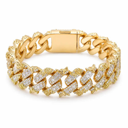Iced Out Moissanite Eagle Cuban Link Bracelet