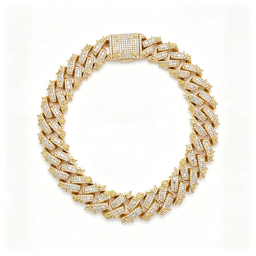 IcedOutMoissaniteEagleCubanLinkChainYellowGold