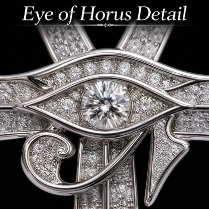 SPACEICE iced out moissanite ankh cross pendant with Eye of Horus