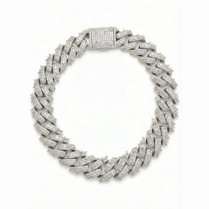 White Gold Iced Out Eagle Cuban Link Chain featuring flooded CZ stones and eagle inspired links