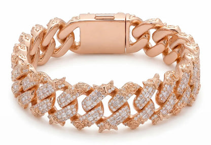 Iced Out Moissanite Eagle Cuban Link Bracelet