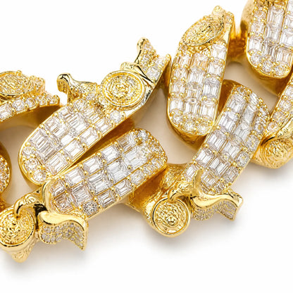 Iced Out Moissanite Eagle Cuban Link Chain