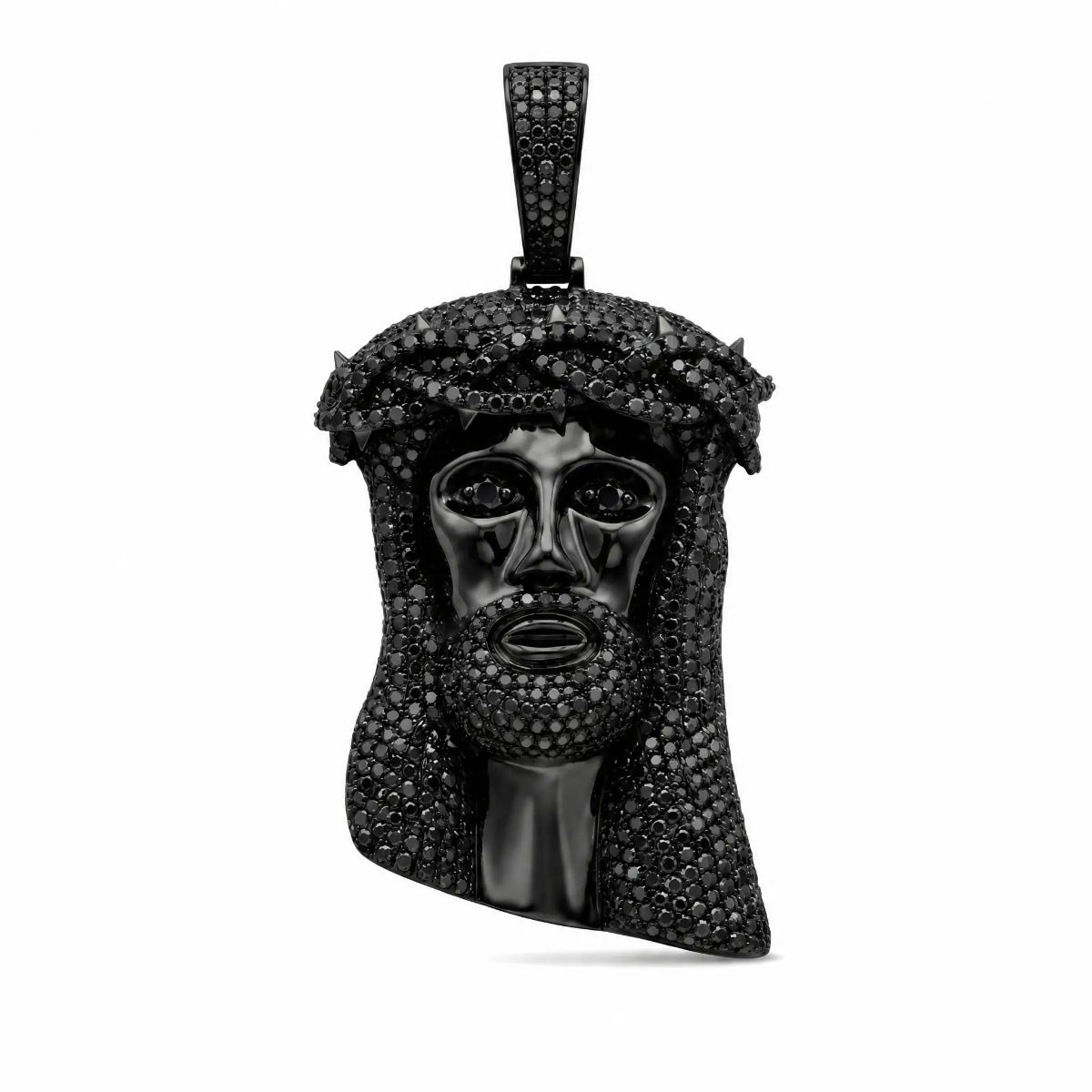 Black-tone version of the 4Inch Iced Jesus Pendant