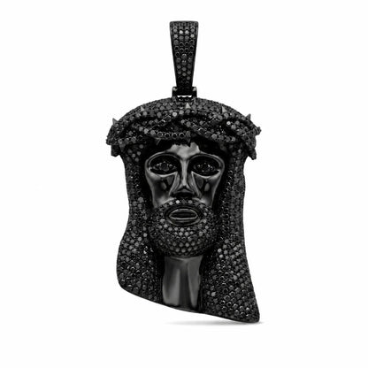 Black-tone version of the 4Inch Iced Jesus Pendant
